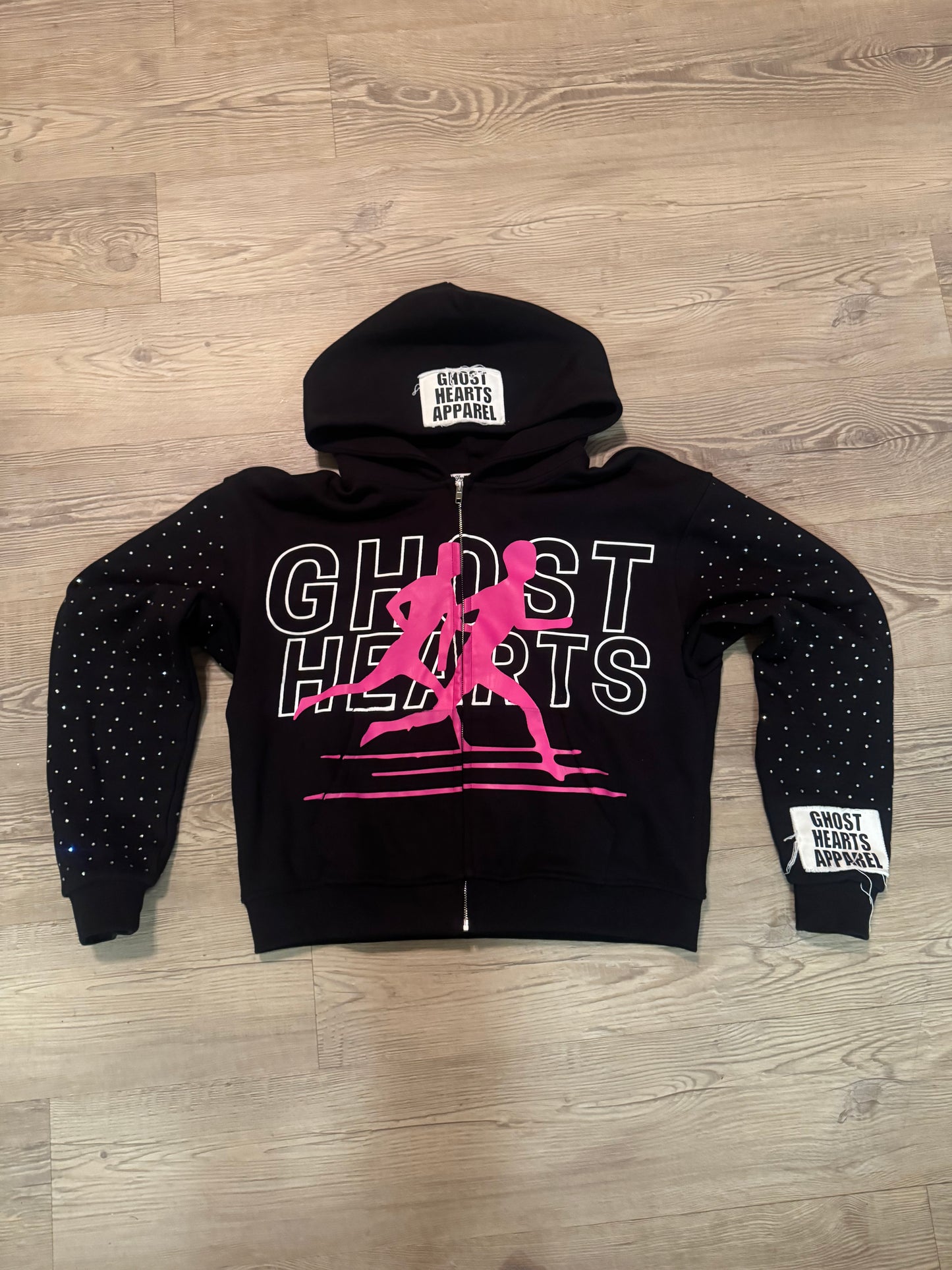Go Ghost Rhinestone Zip Up