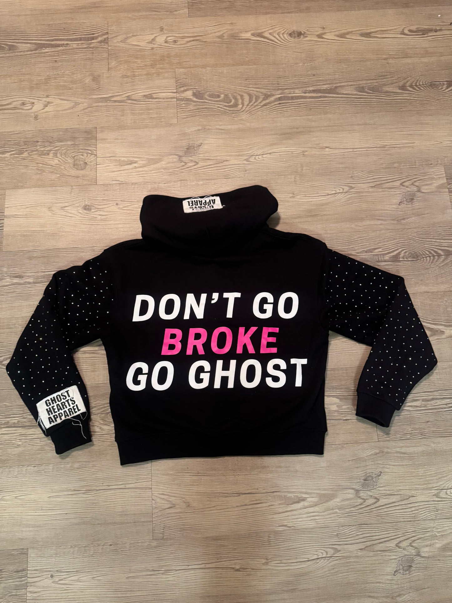 Go Ghost Rhinestone Zip Up